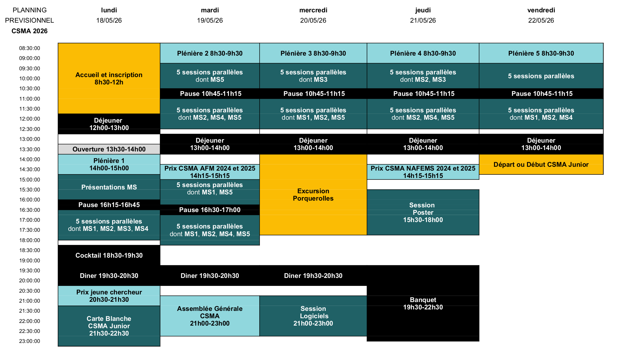 Planning Pr&eacute;visionnel