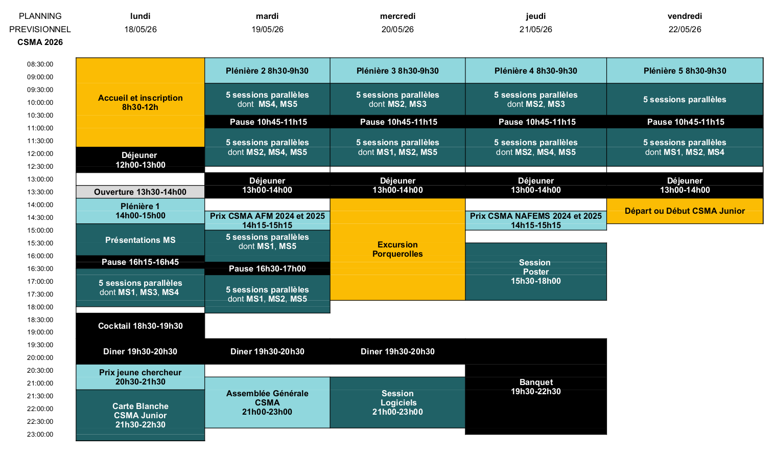Planning Pr&eacute;visionnel